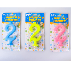 Happy candle svećica fluo miks broj 2 710097