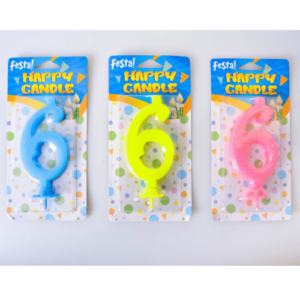 Happy candle svećica fluo miks broj 6 710101 - Slika 1