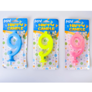 Happy candle svećica fluo miks broj 9 710104 - Slika 1