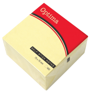 Optima post it 75x75 kocka žuta 450L 22916B - Slika 1