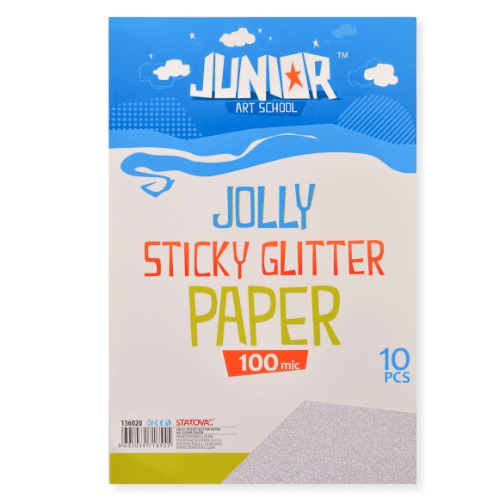 Papir glitter samolepljivi srebrna A4 100mik 10k jolly sticky 136020