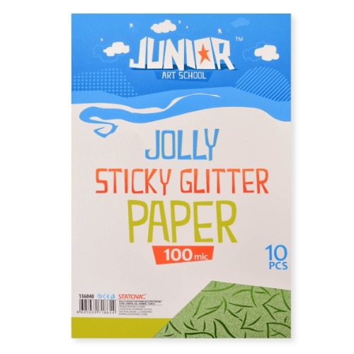 Papir glitter samolepljivi zelena A4 100mik 10k jolly sticky 136040