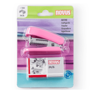Heftalica mini 12 listova 24/6 Novus roze - Slika 2