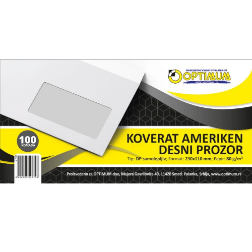 Koverat ameriken DP 1 100 samolepljivi 2730