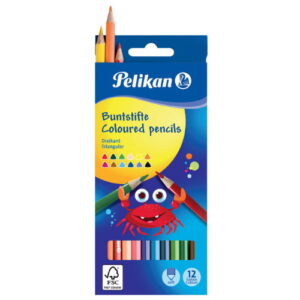 Pelikan drvene bojice 12 boja trouglaste 700115 blister - Slika 1