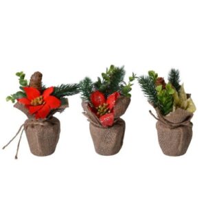 Novogodišnja dekoracija u saksiji miks deco wood 18cm 750370 - Slika 1