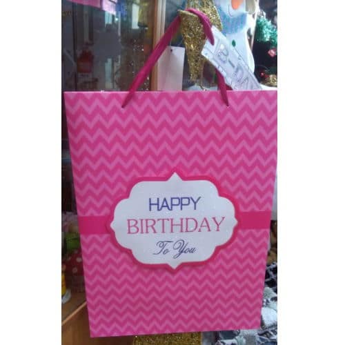 ukrasna kesa pink Srećan rođendan 31x12x42cm XL Premia 712423