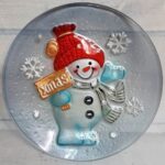 novogodišnja ukrasna tacna sneško 2 bubalica