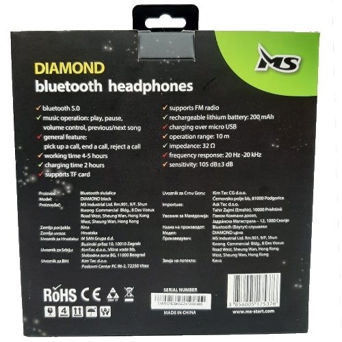 MS Diamond bluetooth slušalice