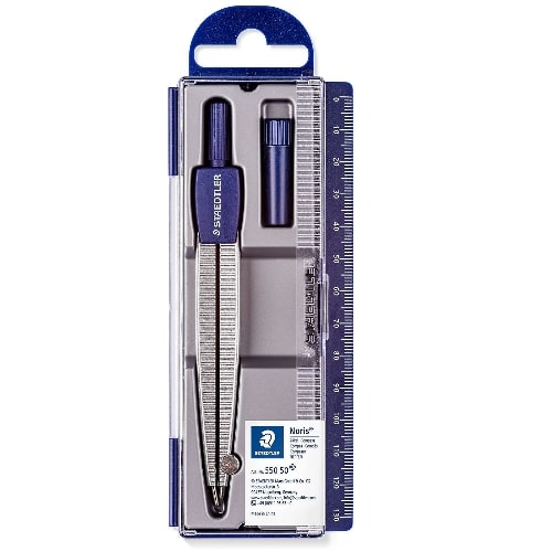 Staedtler šestar školski u kutiji sa lenjirom Noris 550 50 bubalica Štedler šestar u kutiji Noris 550 50