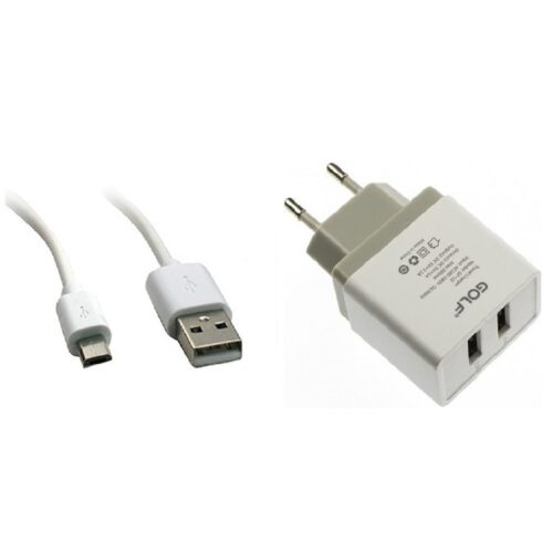 Kućni punjač za mobilni telefon mikro usb 2USB 2.1A GOLF GF-U2M 00G78