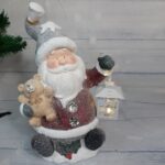 Novogodišnja dekoracija Deda Mraz 45cm Willy 770053 polirezin 2 bubalica