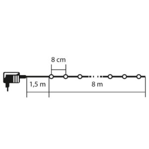 Svetleća niz 100 LED plavi 8+1,5 adapter IP20 KII100/BL - Slika 3