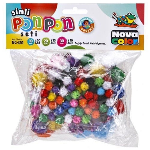 ponpon od glitera raznih veličina
