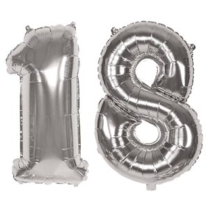 Balon od folije broj 18 srebrna boja