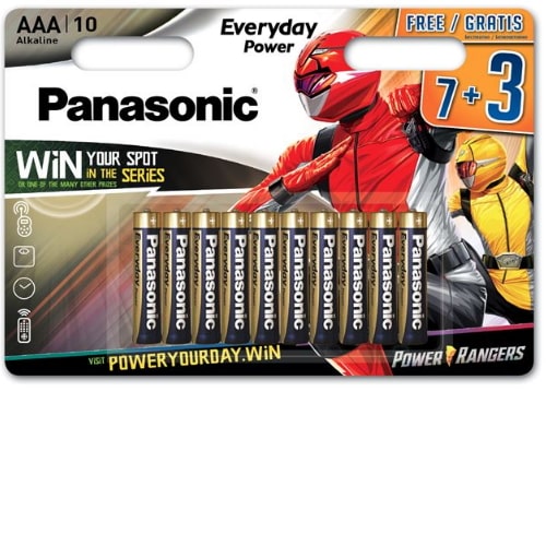 Panasonic AAA alkalne baterije Everyday power Power Rangers bubalica Panasonic AAA (LR03) alkalne baterije Everyday Power Rangers 10kom