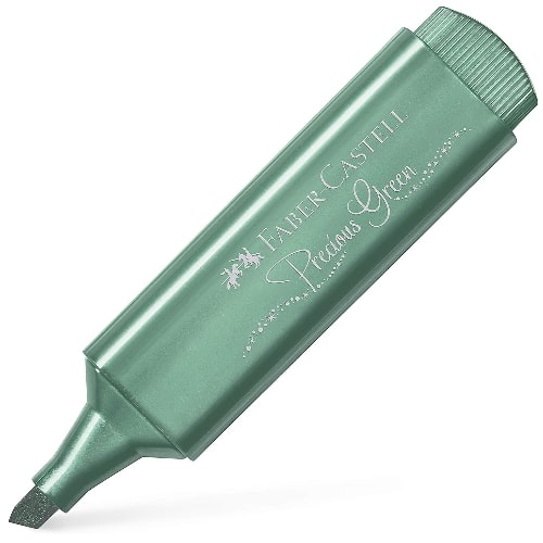 Faber Castell flomaster textilner 46 metalik zelena 154639 bubalica Signir metalik zelena Faber Castell