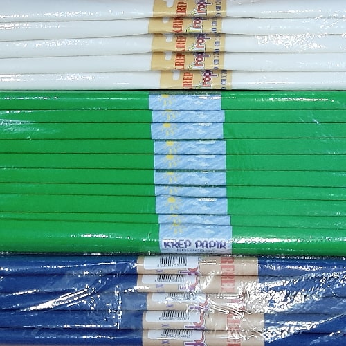 Krep papir beli zeleni plavi 80-20 bubalica Krep papir u rolni beli zeleni plavi
