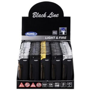 Upaljač elektronski plastični gumirani LED svetlo Atomic Light&Fire2 Trober 3726050 crni