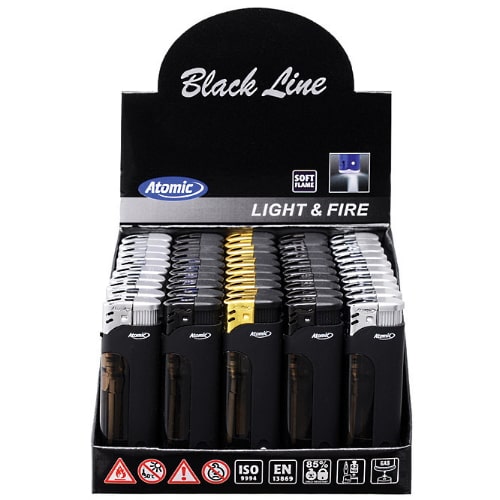 Upaljač elektronski plastični gumirani LED svetlo Atomic Light&Fire2 Trober 3726050 crni