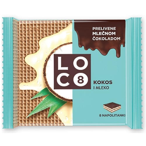 Loco napolitanke kokos mleko preliveno mlečnom čokoladom