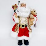 Deda Mraz crveno zlatni 30cm novogodišnja figura 74693 3 bubalica
