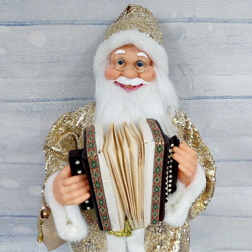 Deda Mraz sa harmonikom muzički zlatan 60cm 71950