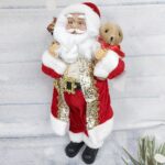 Deda Mraz novogodišnja figura crveno zlatni 45cm 74694 2 bubalica