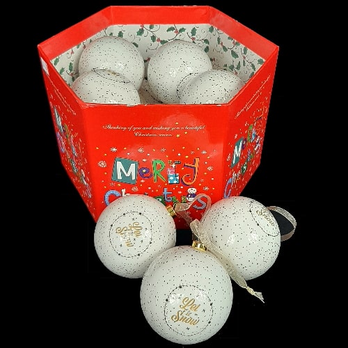 Ukrasi za jelku kugle 7.5cm Let it Snow 75-279A