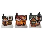Novogodišnje kućice svetleće polirezin 8x6x8cm S166