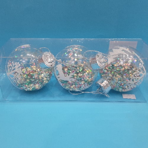 Novogodišnji ukrasi 3kom PVC 24x8cm 128 9230-674 004824 bubalica Ukrasi za jelku novogodišnju set 3kom 9230-374