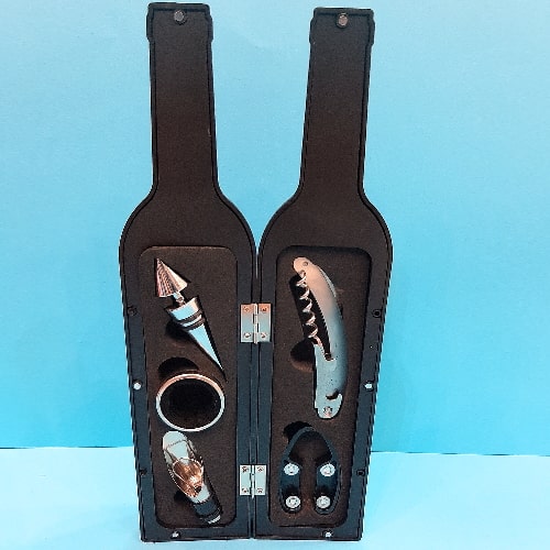 Set za vino flaša PVC metal 33cm 190-519 205097 bubalica sEt za vino u obliku flaše 190-519