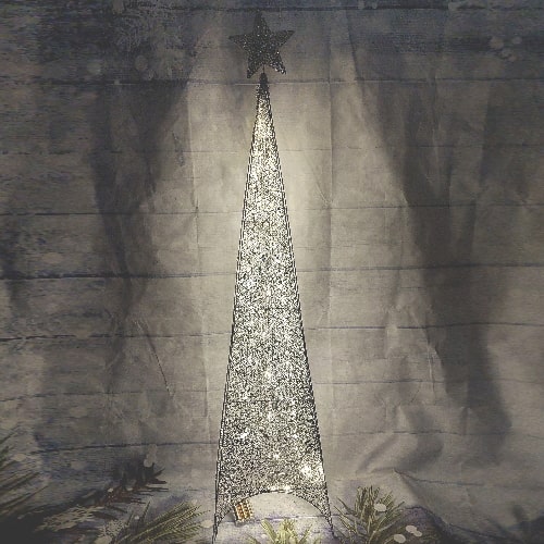Jelka srebrna svetlucava 3D plastična 120cm
