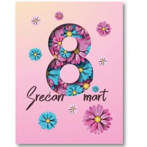 Čestitka za 8. mart Hepi print