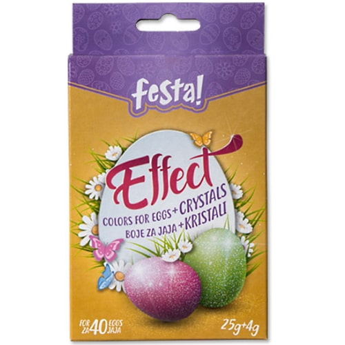 Boja za jaja uskršnja tečna sa kristalima 5+2k set Effect 730021