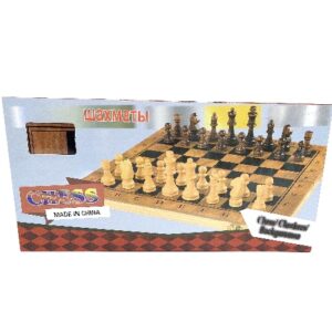 Šah za igru drveni 3 u 1 Karpov 34cm