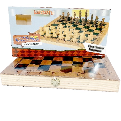 Šah drveni 3u1 Karpov 34cm 10601 bubalica Šah za igru drveni 3 u 1 Karpov 34cm