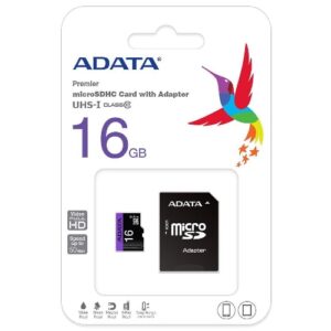 micro SD 16GB AData + SD adapter AUSDH16GUICL10-RA1