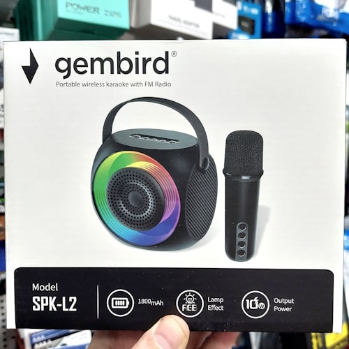Zvucnik-karaoke-sa-bezicnim-mikrofonom-FM-radio-Bluetooth-500mAh-SPK-L2-10W-2-bubalica