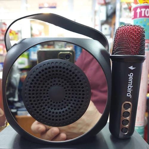 Zvucnik-karaoke-sa-bezicnim-mikrofonom-FM-radio-Bluetooth-500mAh-SPK-L2-10W-2-bubalica