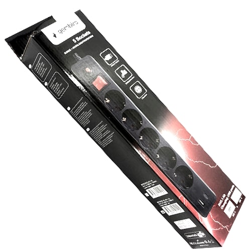 Produzni-kabl-sa-zastitom-5-uticnica-1.8m-USB-A-i-USB-C-ulaz-crn-Gembird-SPG5-B-6-3G-1.5-2-bubalica