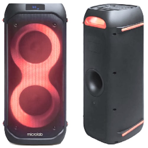 Zvucnik-za-karaoke-bluetooth-Microlab-PT602W-160W-2-bezicna-mikrofona-crni-LED-USB-2-bubalica-petar-pan-uzice