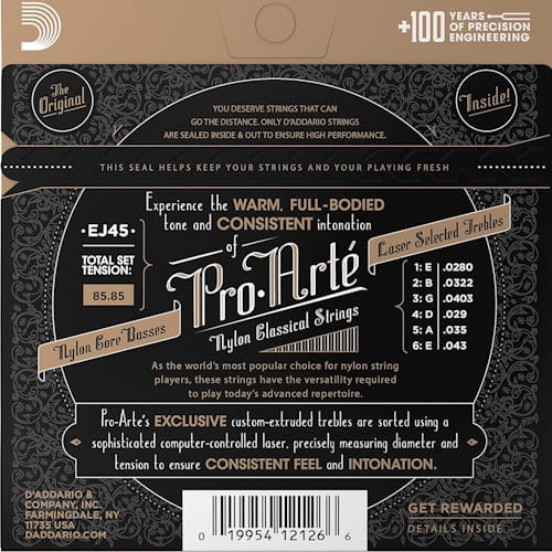 Zice-za-klasicnu-gitaru-Normal-Tension-EJ45-Pro-Arte-Nylon-Core-DAddario-0.280-.043-bubalica-petar-pan-uzice