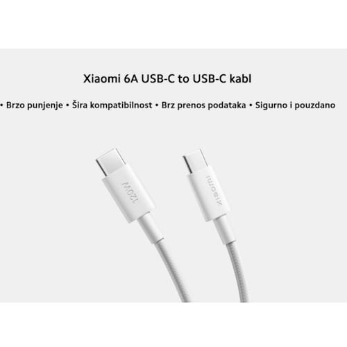 Kabl-Tip-C-na-Tip-C-1m-6A-Xiaomi-beli-bubalica.rs-petar-pan-uzice